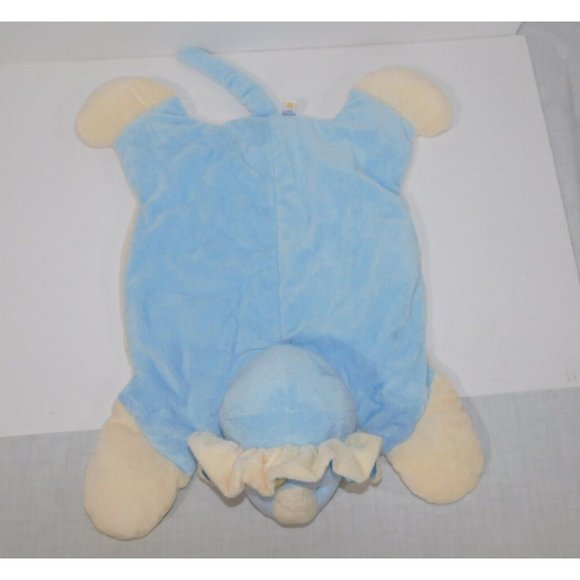 Ganz Baby Blue Yellow Plush Satin Snug Along Lion 22" Security Blanket Lovey - Picture 4 of 7